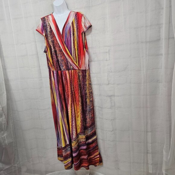 Ashley Stewart Purple Striped Maxi Dress Festival Boho Colorful 26/28 - Picture 5 of 10